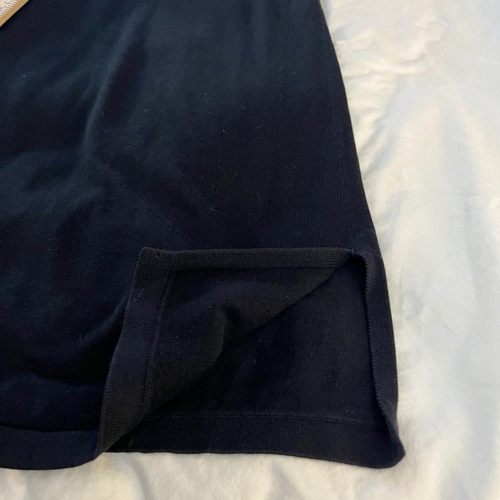 Long Black Cotton Cardigan Minimalist Capsule Wardrobe Open Front L - Picture 5 of 9